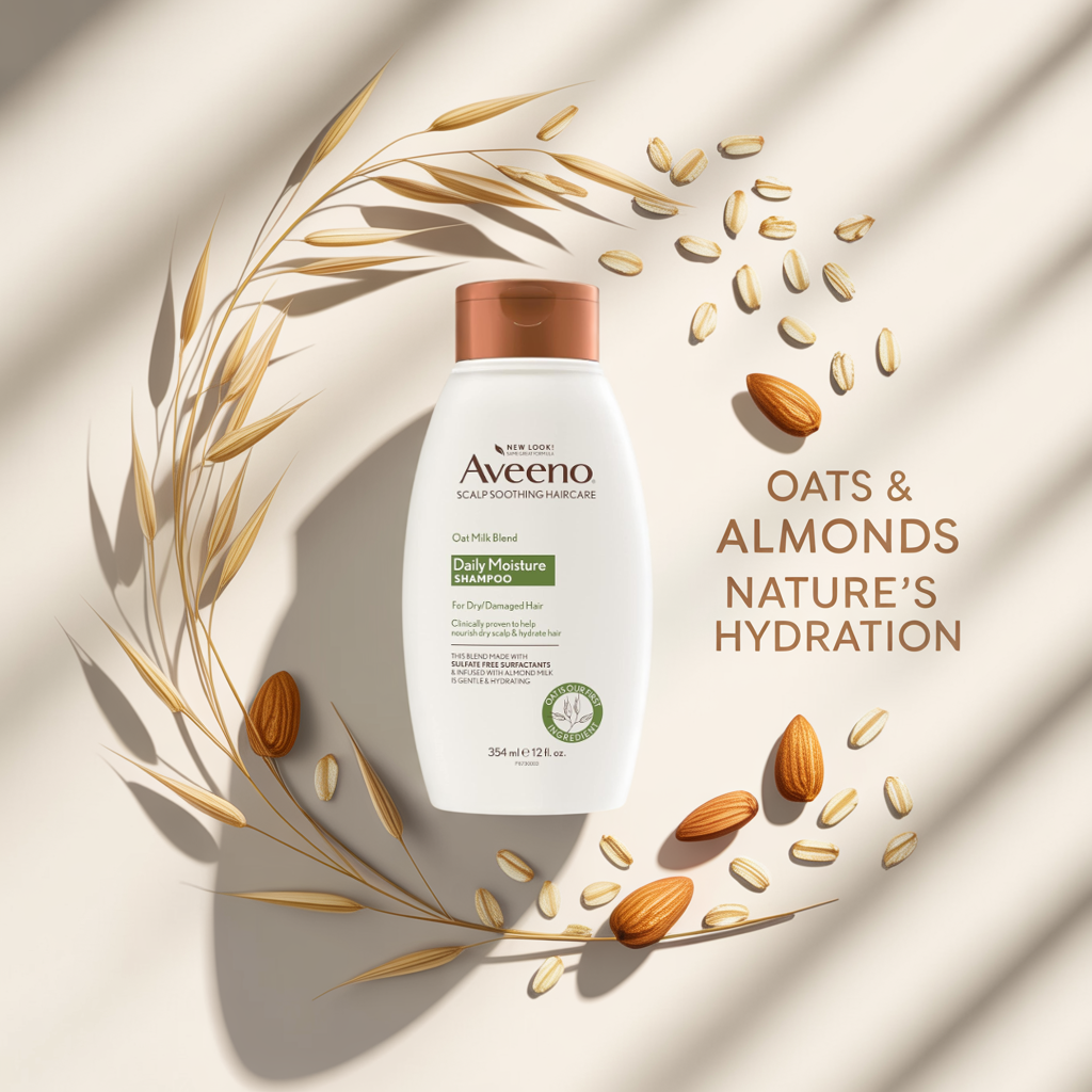 Aveeno ingredients breakdown showing oat milk and almond extract